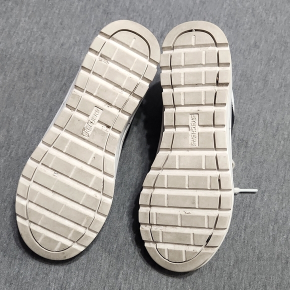 Vintage Y2K SKECHERS Chunky Puffy Platform Lug Sole Black Canvas Sneakers Shoes - Picture 14 of 17